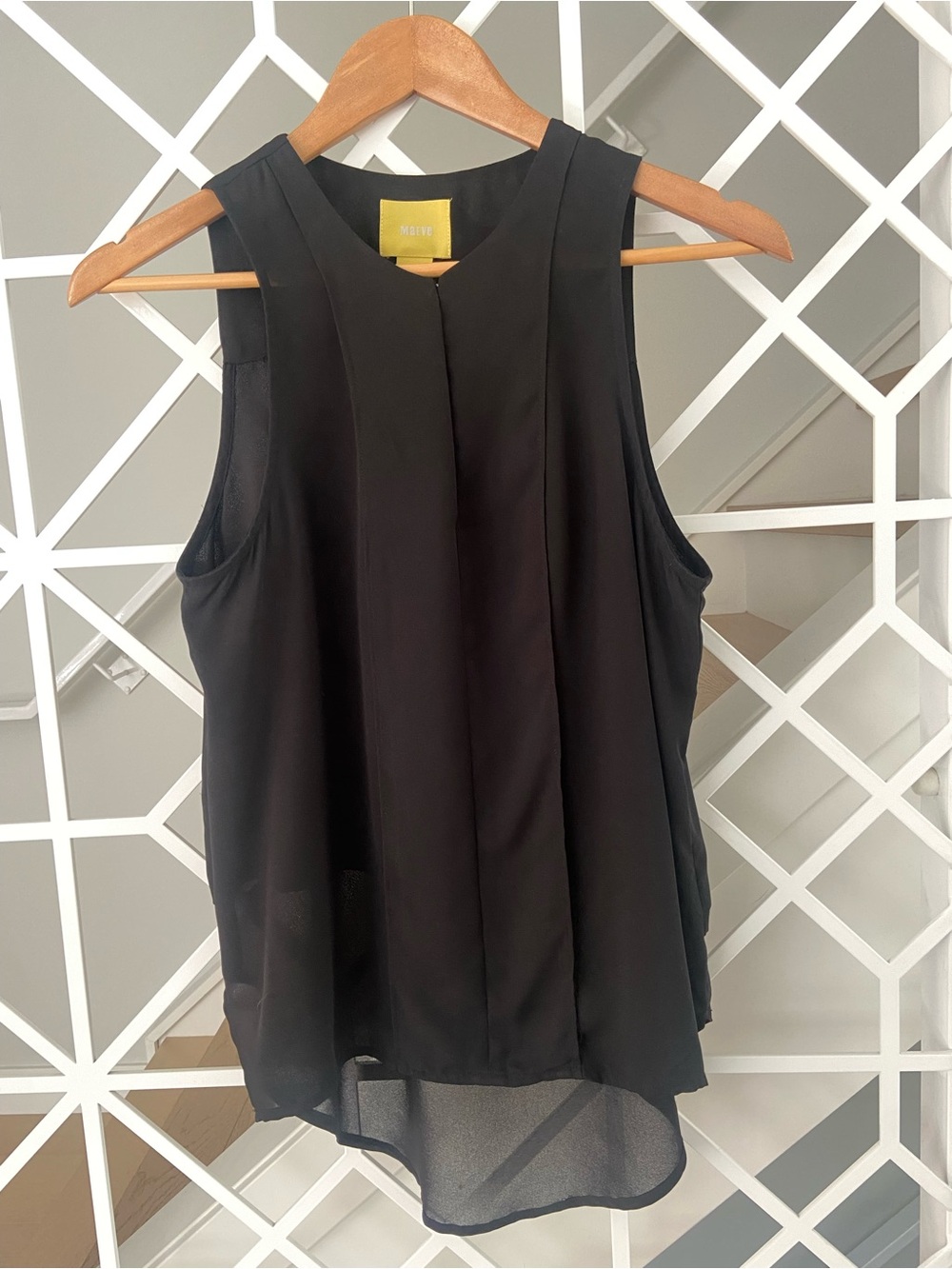 Anthropologie MAEVE Black Sleeveless High Low Blouse Size 4 Going Out Top EUC - Picture 3 of 9